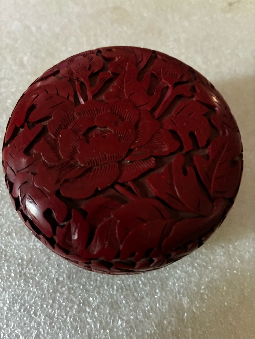 Antique Asian cinnabar jewlary box